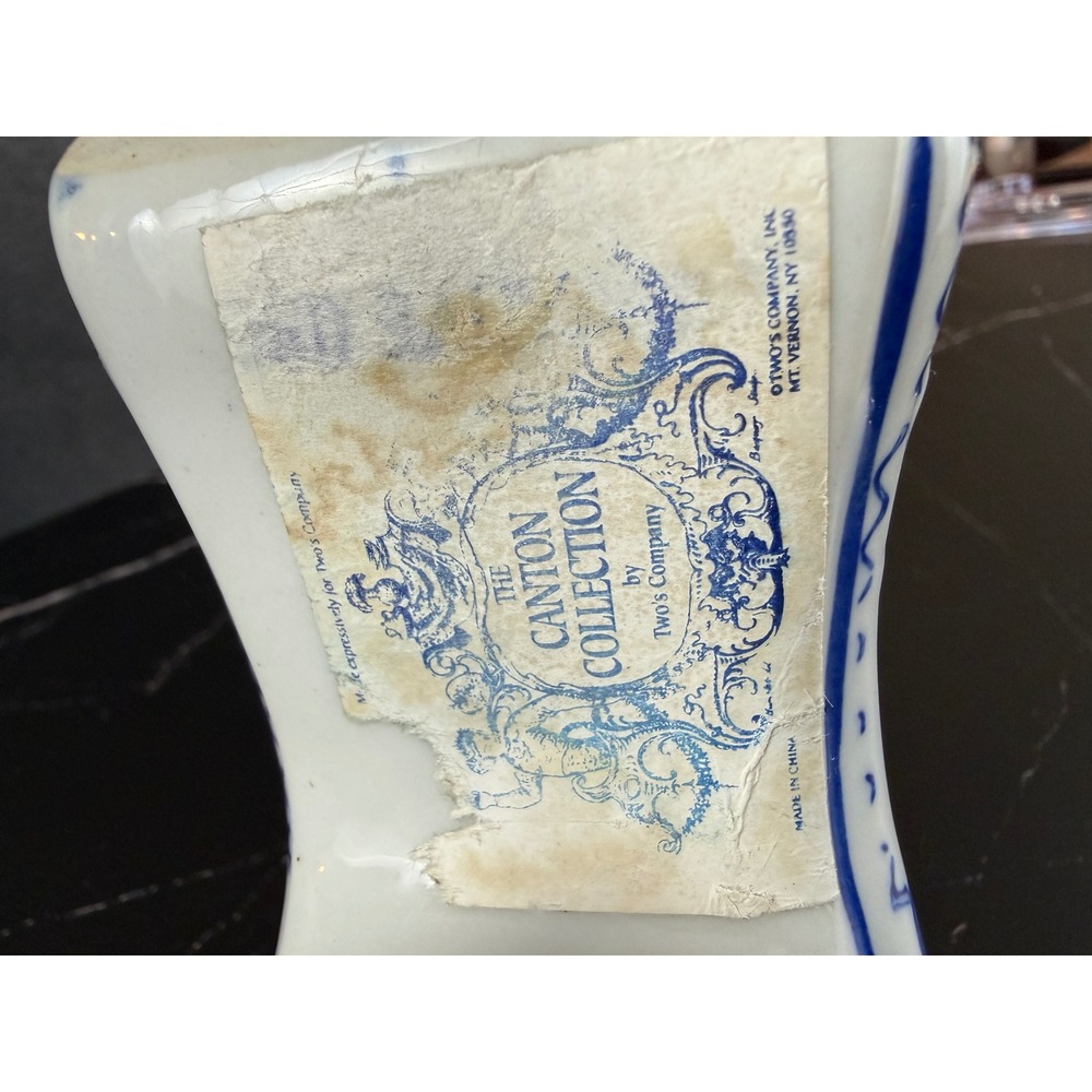 The Canton Collection Decorative Victorian Toile Porcelain Shoe Blue and White - Picture 9 of 9